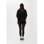Baskılı Lastikli Yarasa Bluz