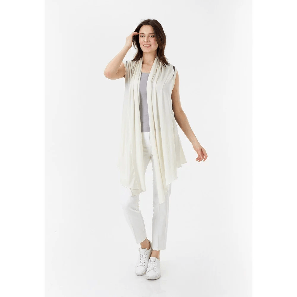 Saten Aksesuarlı Penye Yelek
