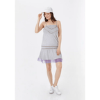 Organza Aksesuarlı Askılı Elbise