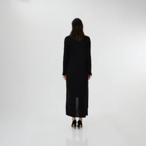 Triko Uzun Ceket Siyah Arka