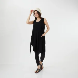 Triko Elbise Siyah Ön